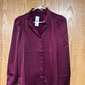 Ann Taylor Burgundy Women's Top